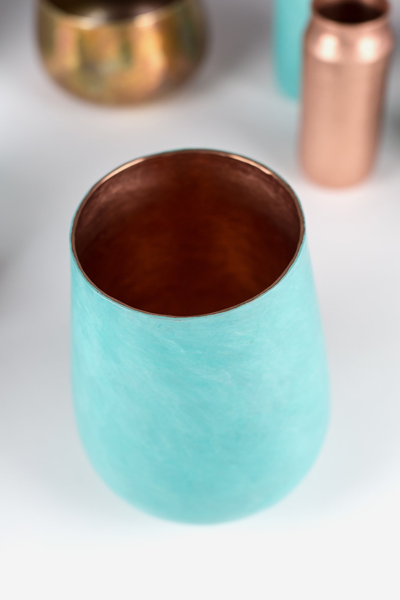 Estudio Pomelo Copper Vase Medium Oxido Detail