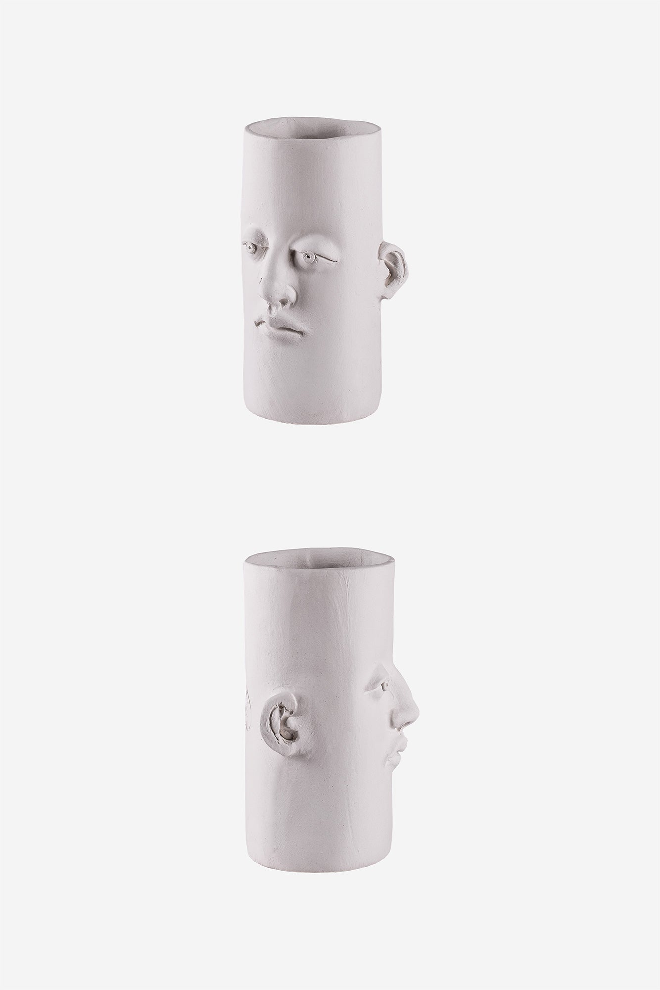 Head Planter Pottery Classic Blanca Side views