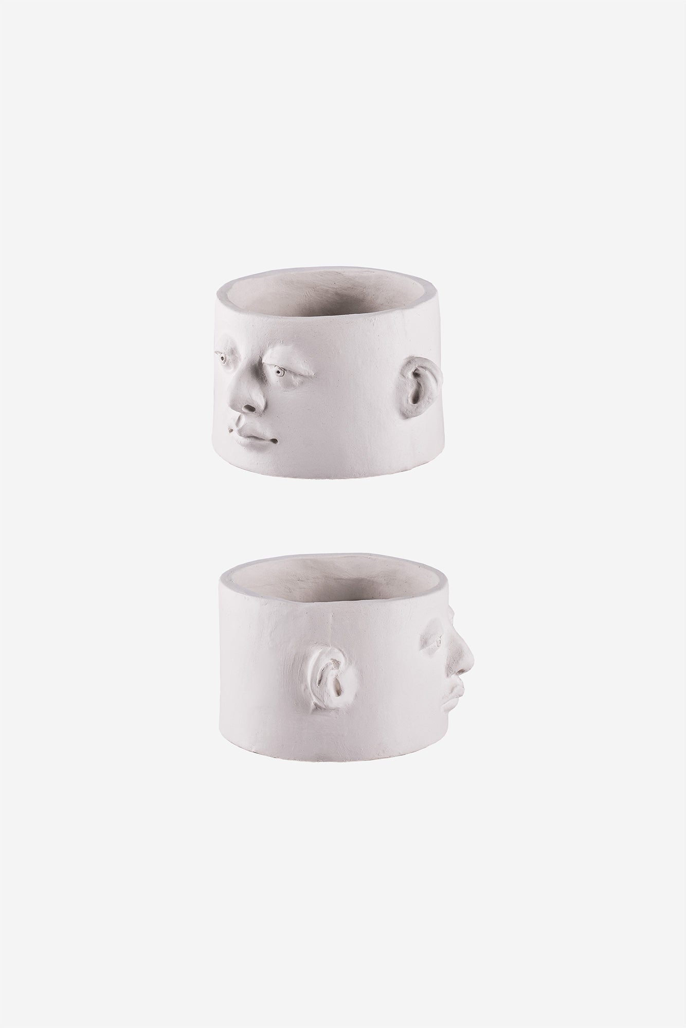 Head Planter Pottery Classic Blanca Side Views