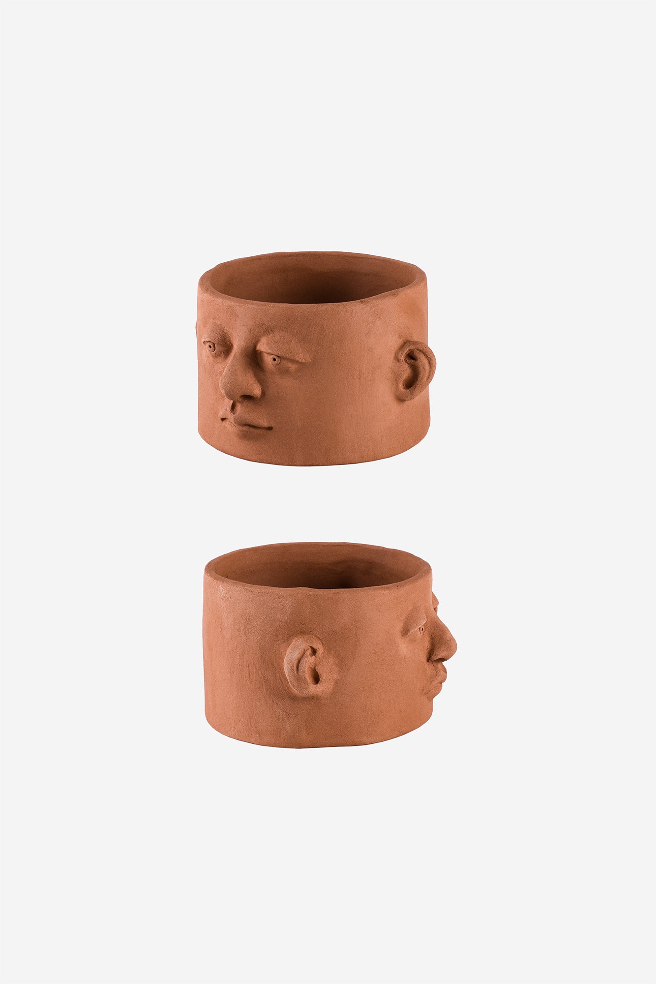 Head Planter Pottery Chaparra Roja Side Views