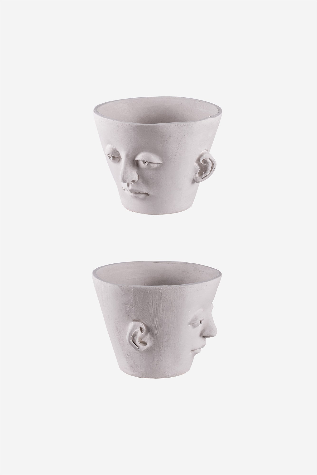 Head Planter Pottery Classic Blanca Detail