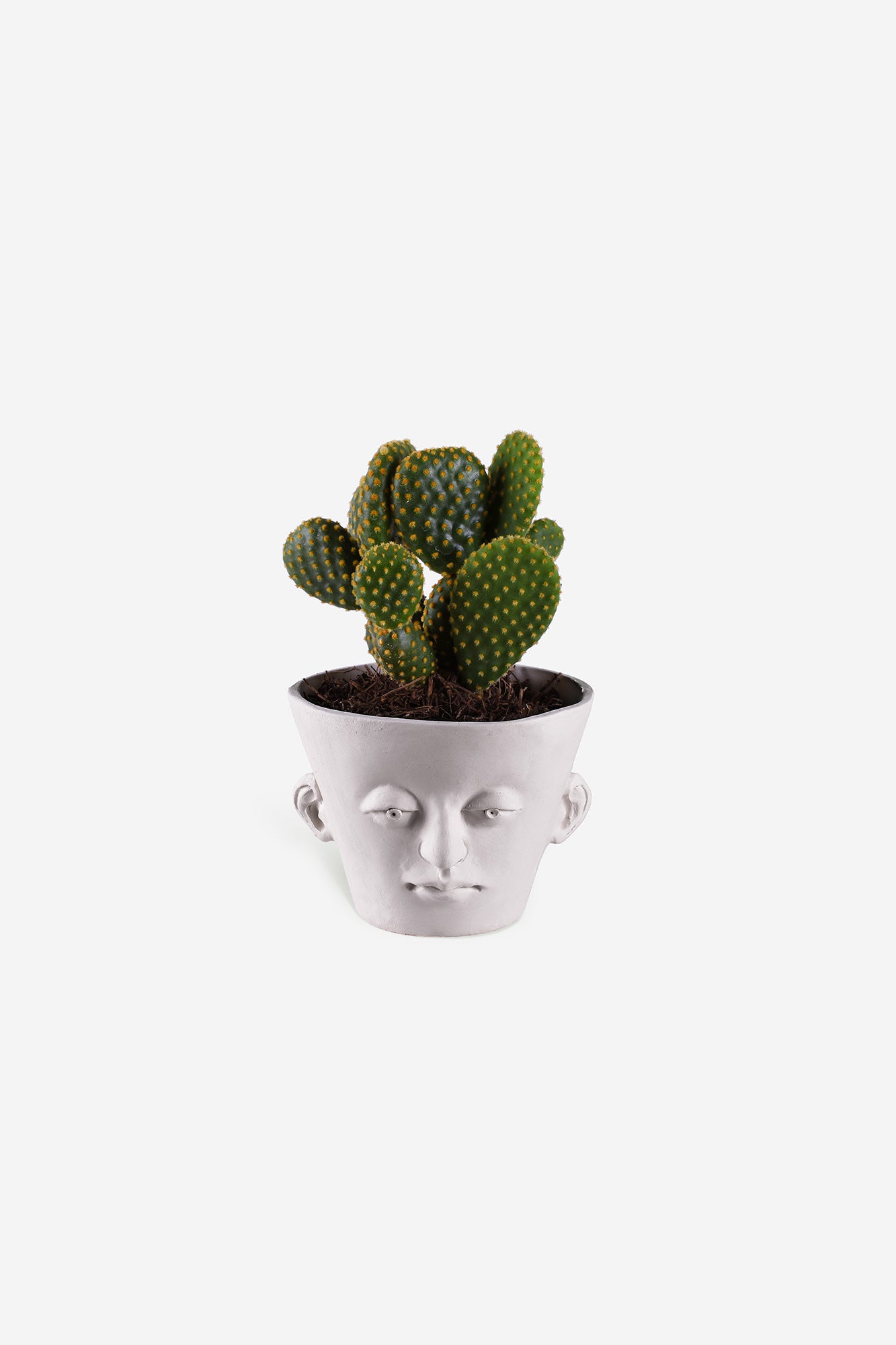 Head Planter Pottery Classic Blanca Front