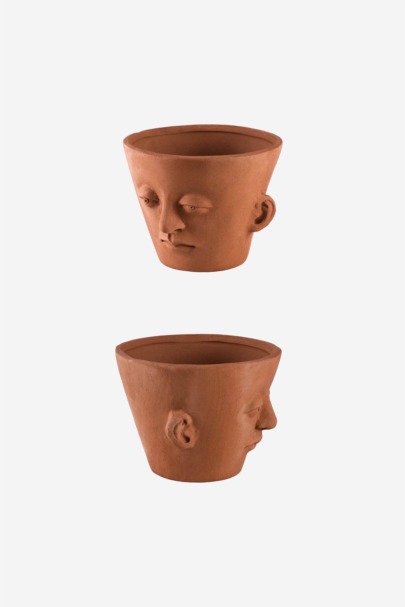 Head Planter Pottery Classic Roja Detail