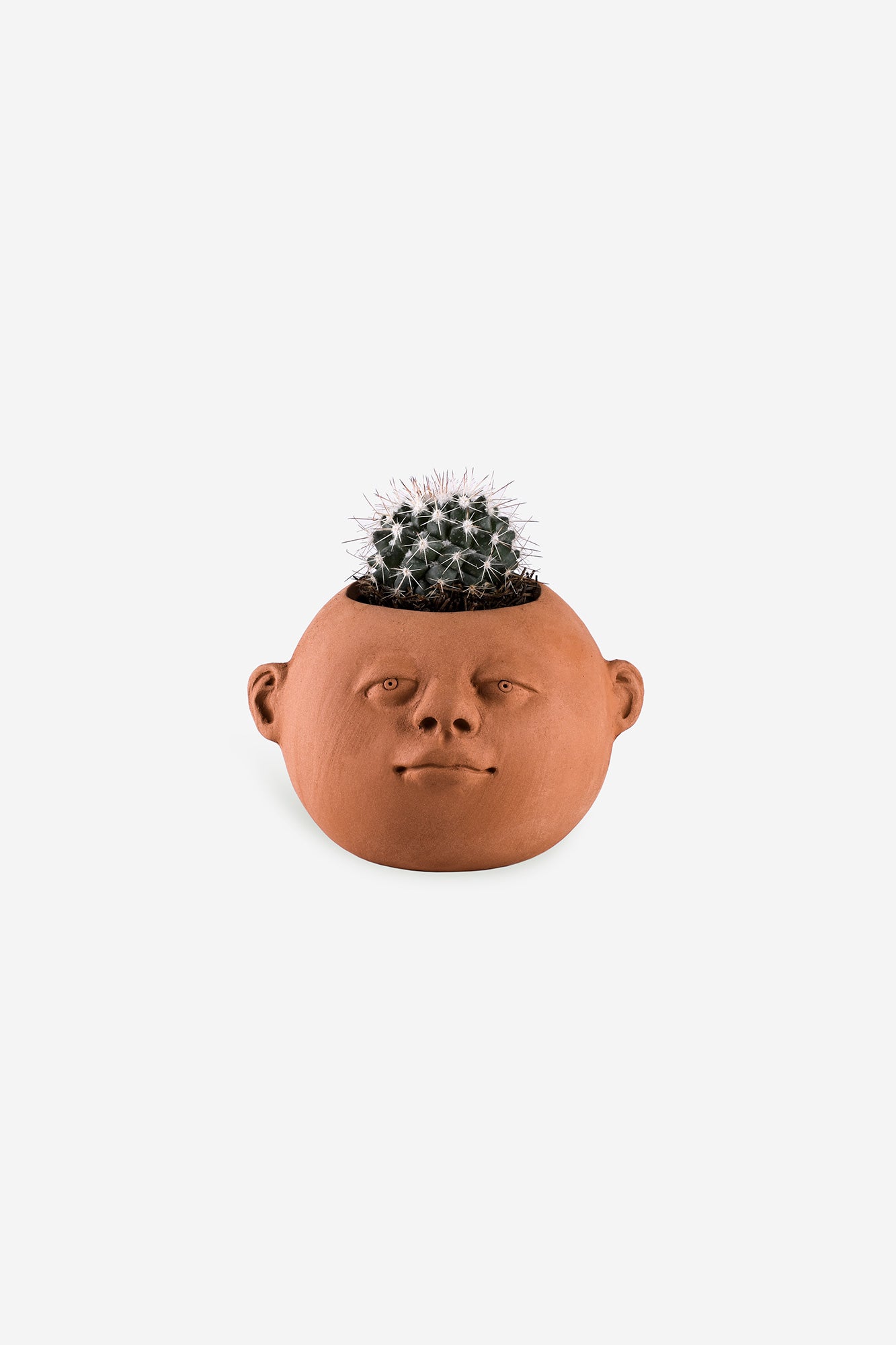 Head Planter Pottery Gordita Roja Front